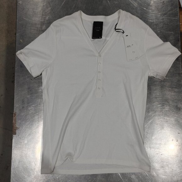 Brand New G-Star RAW CorrectLine Charley Granddad T-Shirt White Men's Size XL - Picture 1 of 4